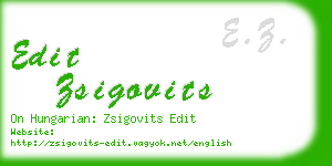 edit zsigovits business card